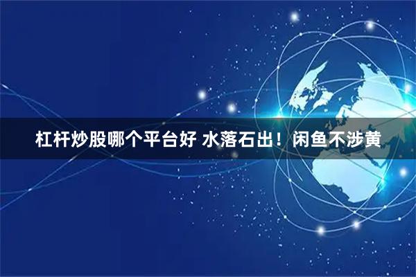 杠杆炒股哪个平台好 水落石出！闲鱼不涉黄